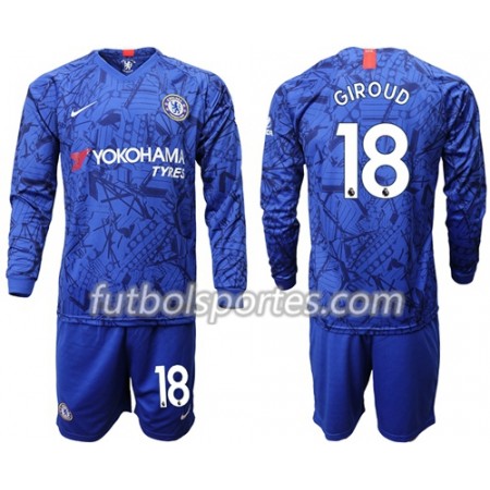 Camisetas Niños Chelsea Giroud 18 Primera Equipacion 2019/2020 Manga Larga